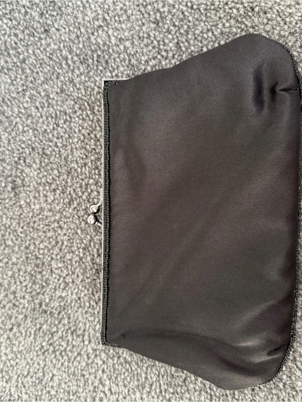 Black Beaded Evening Clutch - Unbranded